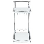 Coaster Elfman Bar Cart White and Chrome 910002 2