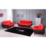 Jonus Modern Red and Black Leather Chair Set