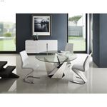 Firenze Stainless Steel Clear Glass Dining Table 3