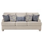 Traemore Ivory Linen Fabric Queen Sleeper Sofa 27403 By BenchCraft