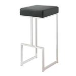 Modern Black Leatherette Square Bar High Stool 105263 By Coaster