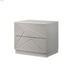 Florence Light Grey 2 Drawer Nightstand by JM Furniture