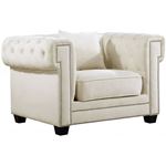 Bowery Cream Velvet Tufted Chair Bowery_Chair_Cream by Meridian Furniture