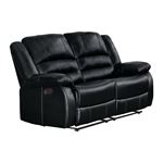 Jarita Black Faux Leather Reclining Love Seat 8329BLK-2 By Homelegance