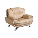 405 Modern Beige and Brown Leather Chair 405 By ESF Furniture