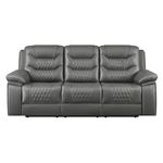 Flamenco Grey Reclining Sofa Tufted Upholstery 610204 By Coaster