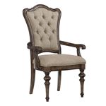 Heath Court Brown Oak Upholstered Dining Arm Chair 1682A