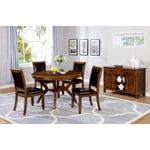 Nelms Brown 48 inch Round Dining Table With Shel-3