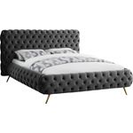 Delano Grey Velvet Tufted Upholstered Bed By Meridian Furniture