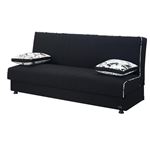 Kentucky Armless Sofa Bed in Black Fabric