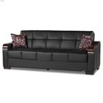 Uptown Black Leatherette Sofa Bed by Casamode