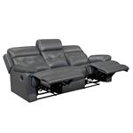 Lambent Dark Grey Leather Reclining Sofa 9529DG-3