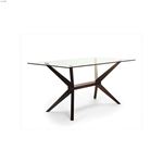 Modern Greenwich Glass Top Table With Rich Coffee Base by Aeon Furniture