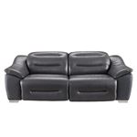 Modern 972 Dark Grey Leather Power Reclining Sofa by ESF