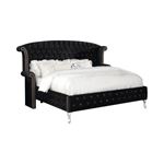 Deanna Black King Tufted Velvet Bed 206101KE By Coaster