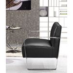 Brizo - Modern Black Leather Lounge Chair- 3