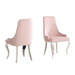 Antoine Pink Velvet Demi Arm Dining Chair 108813 - Set of 2 By Coaster