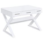 Krista 48 inch White 3 Drawer Writing Desk 800912