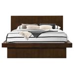 Jessica Cappuccino Platform Bed with Rail Seating 200711