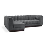 Quinn 101 4pc Grey Chenille Fabric Sectional By Meridian Furniture