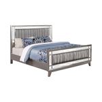 Leighton Mercury Metallic King Panel Bed with Mirrored Accents 204921KE By Coaster