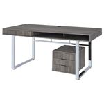 Whitman 65 inch Glossy Weathered Grey 4-Drawer Computer Desk 801897 By Coaster