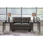 Belziani Storm Leather Tufted Loveseat 54706-3
