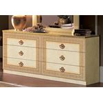 Aida Ivory and Gold 6 Drawer Double Dresser by Camelgroup