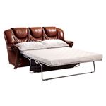 Traditional Brown Italian Leather Sofa 67 By ESF Furniture