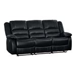 Jarita Black Faux Leather Reclining Sofa 8329BLK-3 By Homelegance