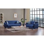 Barato Blue Upholstered Convertible Loveseat with Storage By Ottomanson