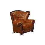 Traditional 100 Brown Italian Leather Chair 100 By ESF Furniture