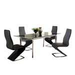 5pc Tara Extendable Glass Dining Table Set By Chintaly