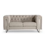 Salvia Modern Beige Linen Love Seat by Divani Casa