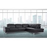Modern Black Eco-Leather Sectional