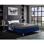 Ghost Acrylic and Navy Velvet Upholstered Bed-3