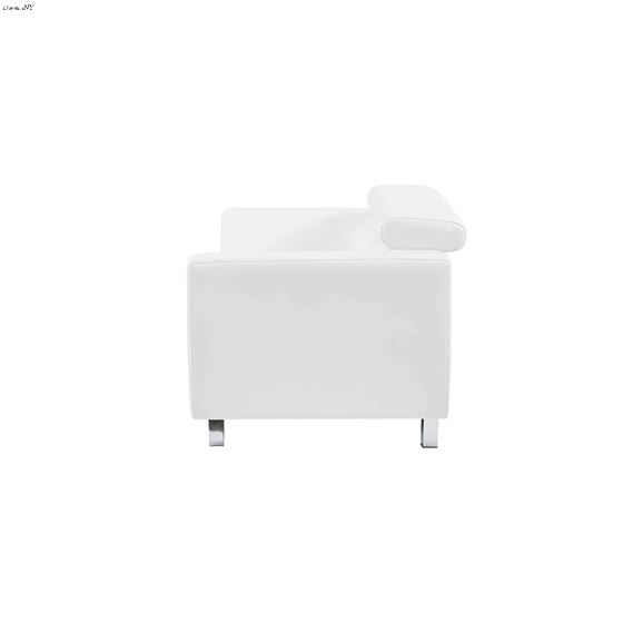 Modern White Leatherette Love Seat U8210-3