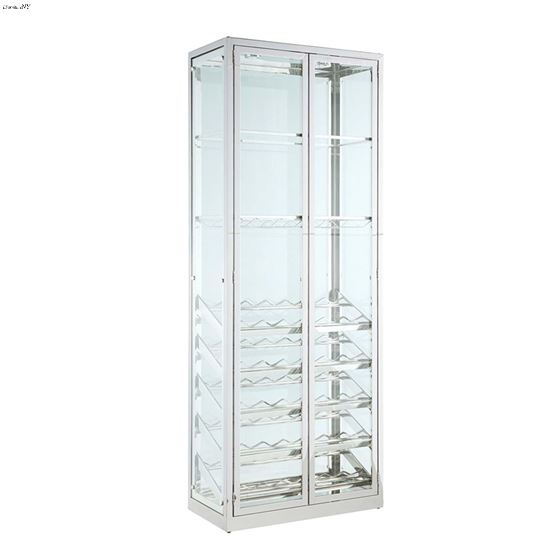 Chintaly 6655 Modern 2-Door Glass Curio Wine Bar