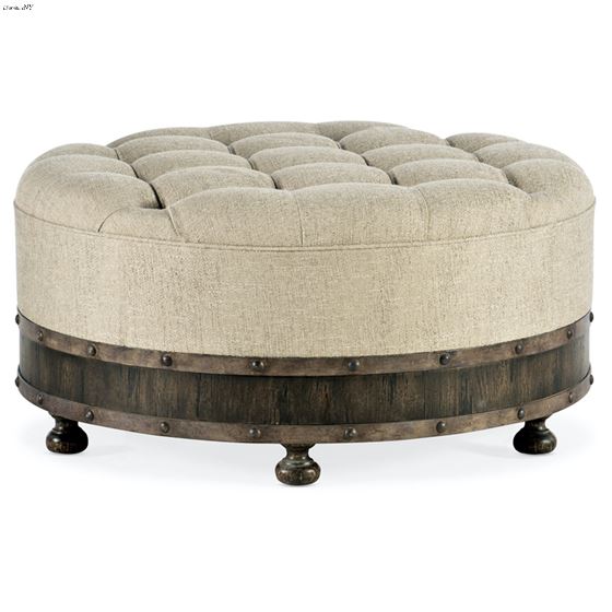 La Grange Giddings Round Tufted Ottoman Cocktail Table 6960-50001-89 By Hooker Furniture