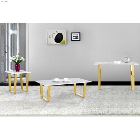 Cameron Gold Stainless Steel Occasional Table Coll