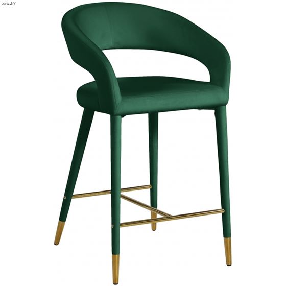 Destiny Green Velvet Counter Stool By Meridian Furniture