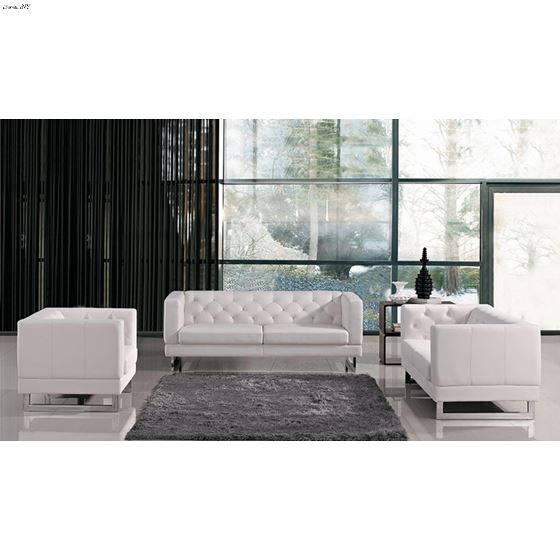 Windsor Modern Tufted Eco-Leather Sofa Set