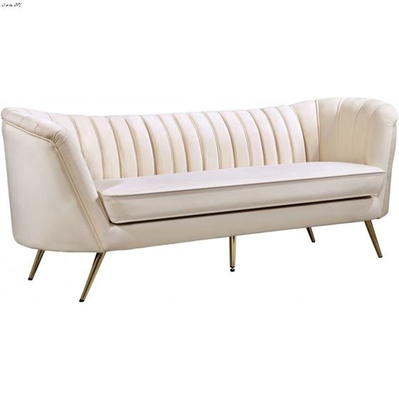 Margo Cream Velvet Sofa Margo_Sofa_Cream by Meridian Furniture