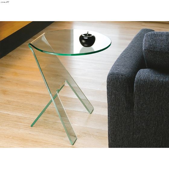 Paso Clear Glass End Table by Casabianca Home