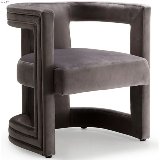 Blair Grey Velvet Upholstered Accent Chair