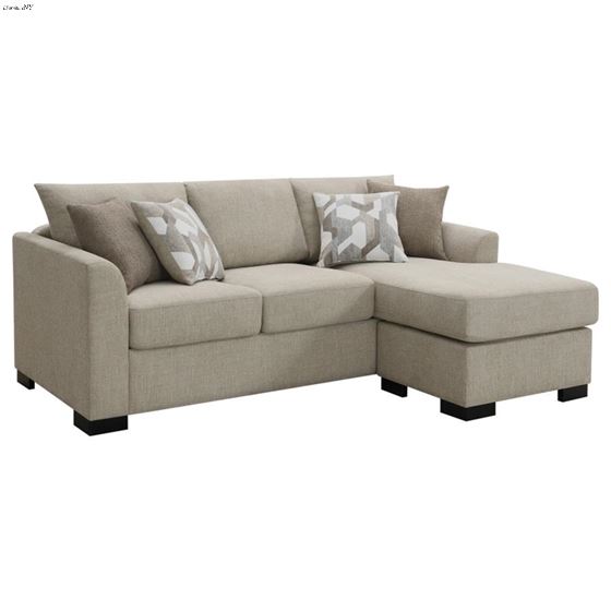 Storey Camel Sleeper Sectional Sofa Chaise 504778 By Coaster