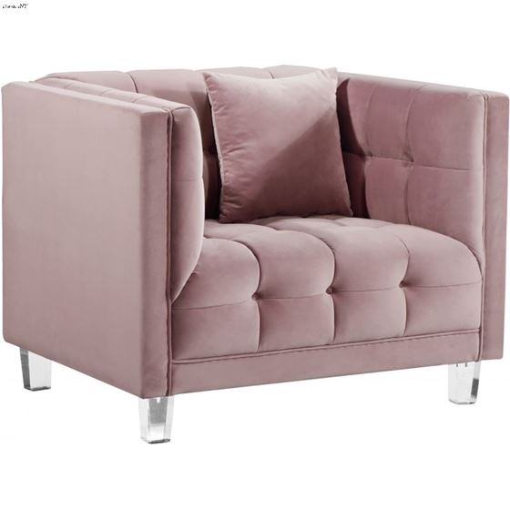 Mariel Pink Velvet Tufted Chair Mariel_Chair_Pink by Meridian Furniture