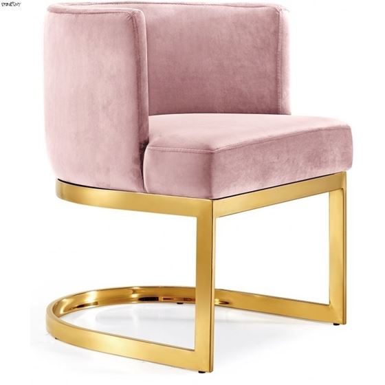 Gianna Pink Upholstered Velvet Dining Chair-3