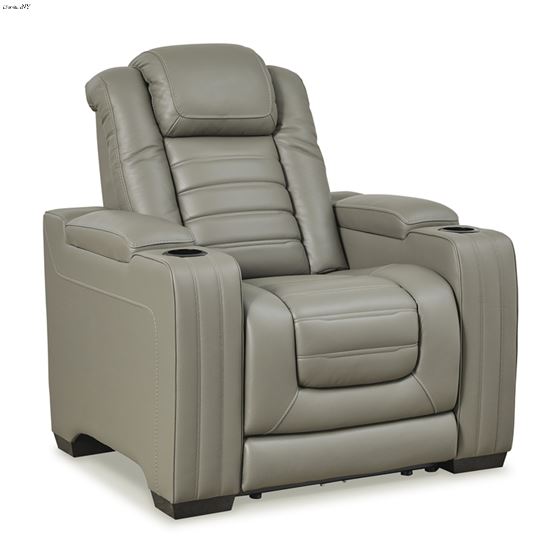 Ashley Backtrack Grey Leather Power Recliner