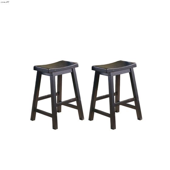 Saddleback Black Sand Through Finish 24 Inch Counter Stool 5302BK-24 by Homelegance